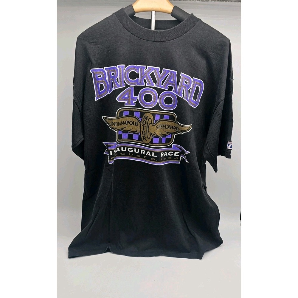 Vtg 1994 Brickyard 400 Inaugural NASCAR Race Black T-Shirt Size XL Logo 7 USA